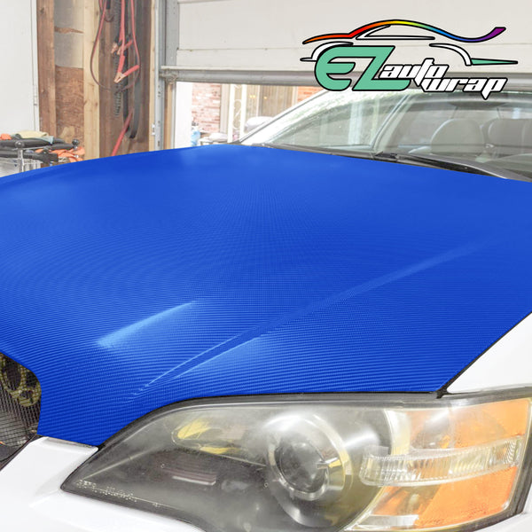 4D Carbon Fiber Textured Sky Blue Semi Gloss VInyl Wrap