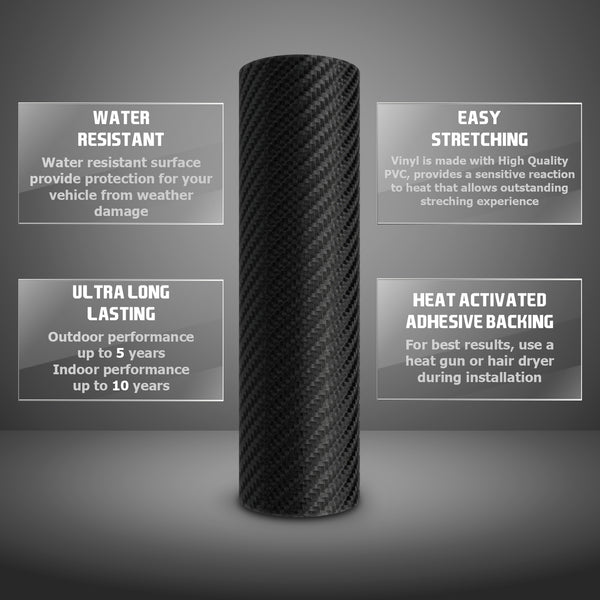 4D Carbon Fiber Textured White Semi Gloss VInyl Wrap