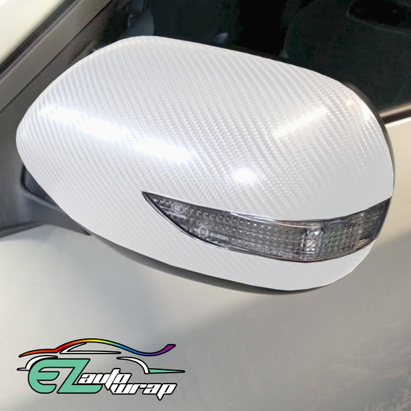 4D Carbon Fiber Textured White Semi Gloss VInyl Wrap