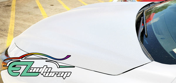 4D Carbon Fiber Textured White Semi Gloss VInyl Wrap