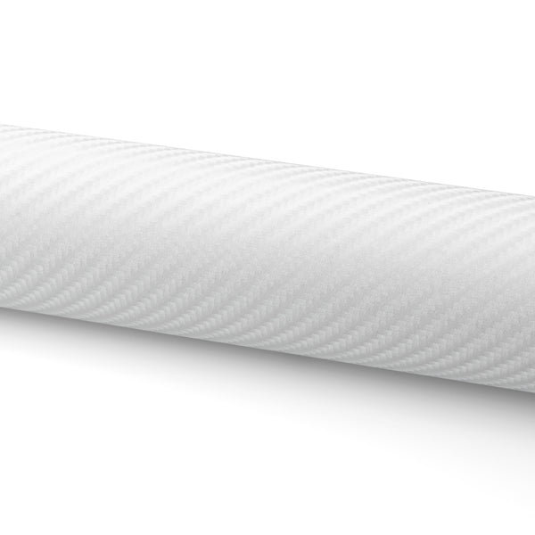 4D Carbon Fiber Textured White Semi Gloss VInyl Wrap