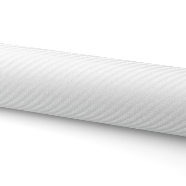4D Carbon Fiber Textured White Semi Gloss VInyl Wrap