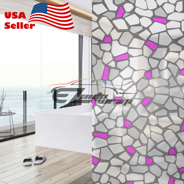 Frosted Puple Brick Tile Glass Window Film 5039A