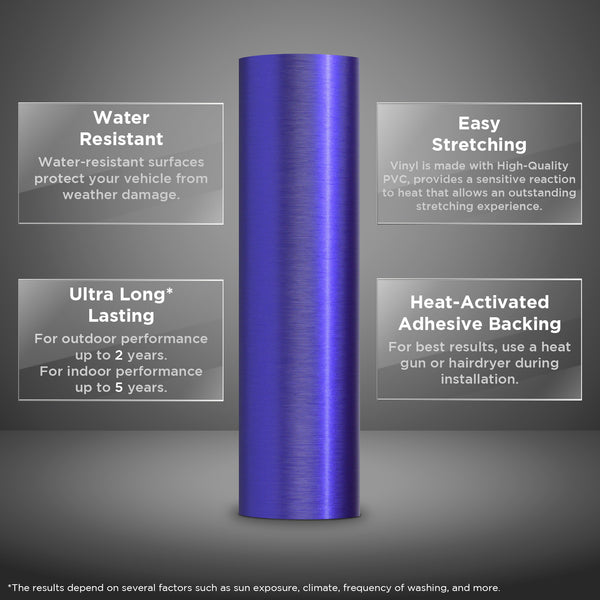 Brushed Aluminum Royal Purple Vinyl Wrap