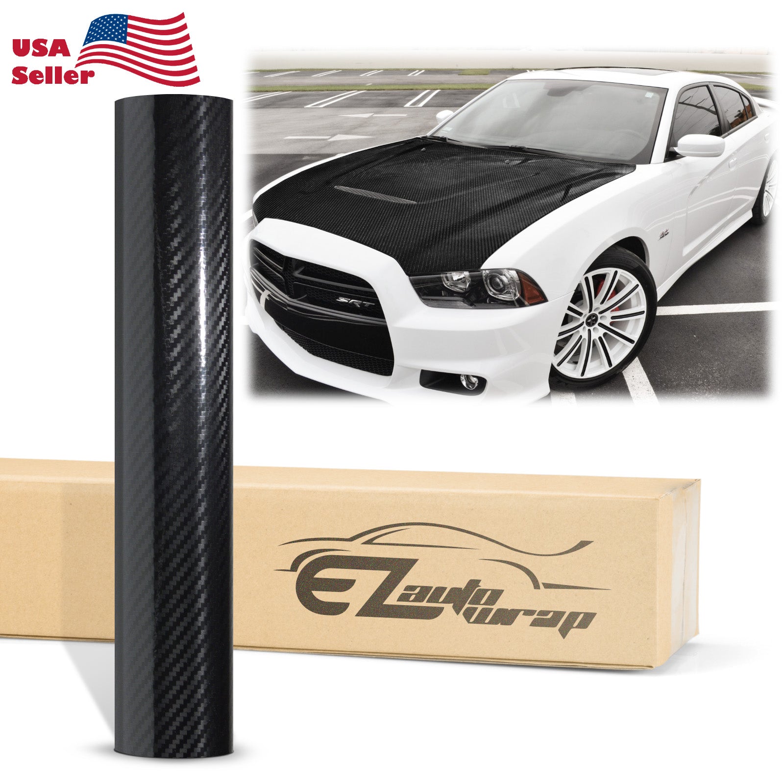 5D Carbon Fiber Black High Gloss Realistic Vinyl Wrap