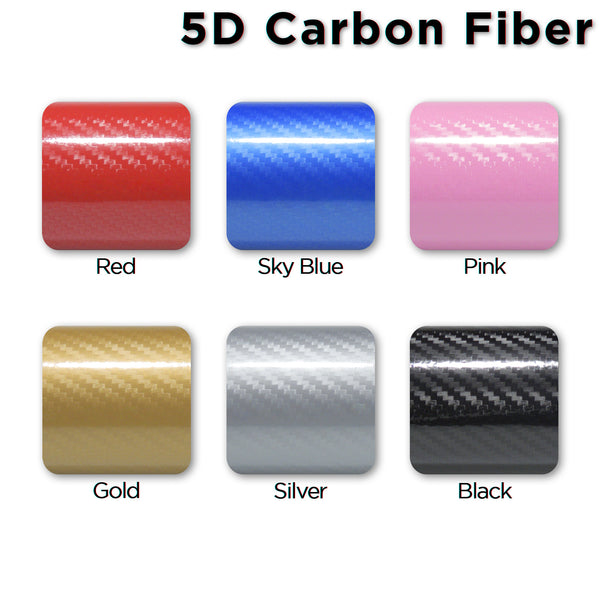 5D Carbon Fiber Silver High Gloss Realistic Vinyl Wrap