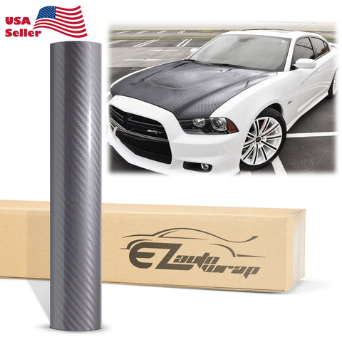 5D Carbon Fiber Gray High Gloss Realistic Vinyl Wrap