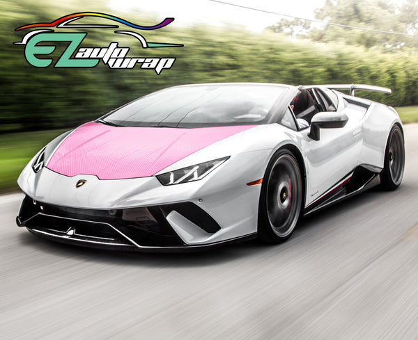 5D Carbon Fiber Pink High Gloss Realistic Vinyl Wrap