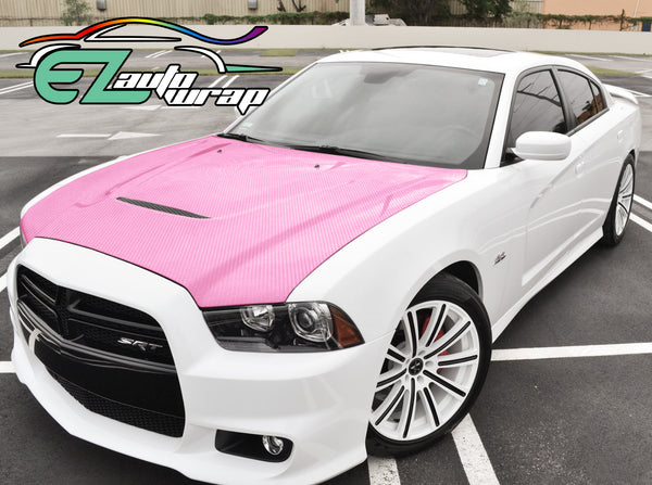5D Carbon Fiber Pink High Gloss Realistic Vinyl Wrap