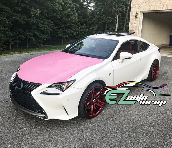5D Carbon Fiber Pink High Gloss Realistic Vinyl Wrap