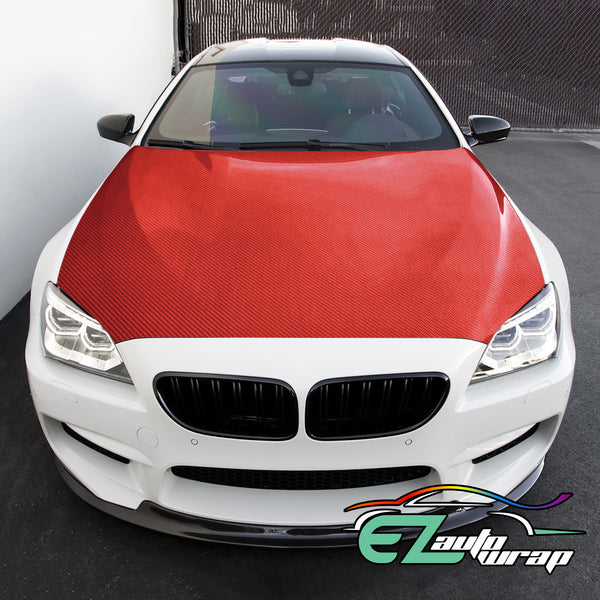 5D Carbon Fiber Red High Gloss Realistic Vinyl Wrap