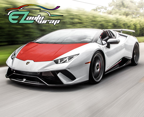 5D Carbon Fiber Red High Gloss Realistic Vinyl Wrap