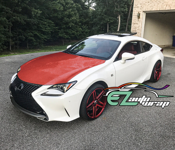 5D Carbon Fiber Red High Gloss Realistic Vinyl Wrap
