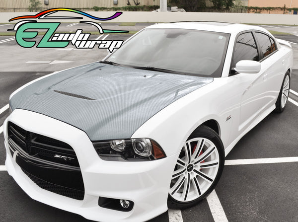 5D Carbon Fiber Silver High Gloss Realistic Vinyl Wrap