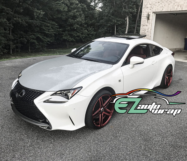 5D Carbon Fiber Silver High Gloss Realistic Vinyl Wrap