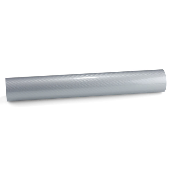 5D Carbon Fiber Silver High Gloss Realistic Vinyl Wrap