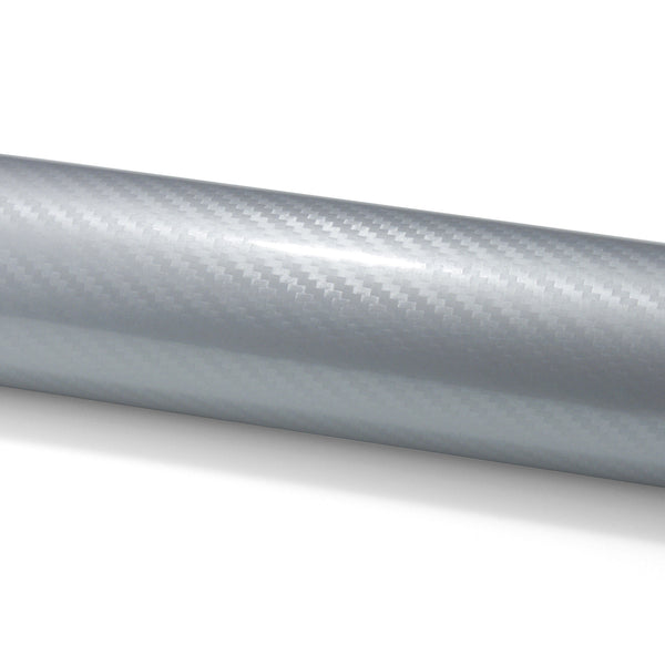 5D Carbon Fiber Silver High Gloss Realistic Vinyl Wrap
