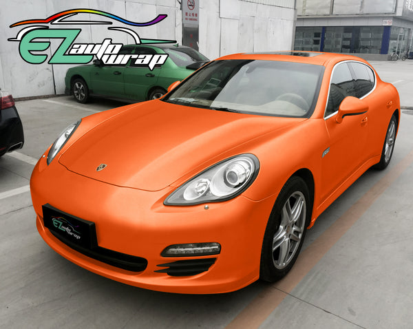 Brushed Aluminum Orange Vinyl Wrap