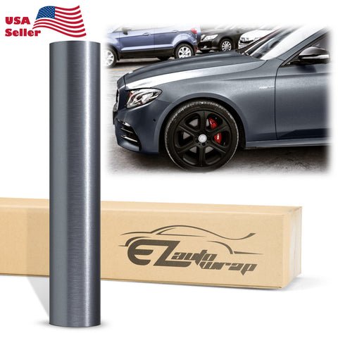Brushed Aluminum Steel Charcoal Gray Vinyl Wrap