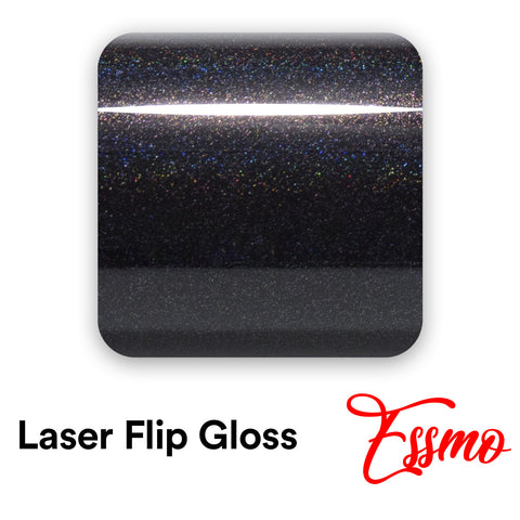 PET Laser Flip Gloss Black Vinyl Wrap