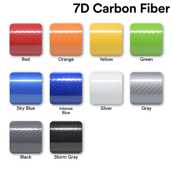7D Carbon Fiber Silver High Gloss Vinyl Wrap