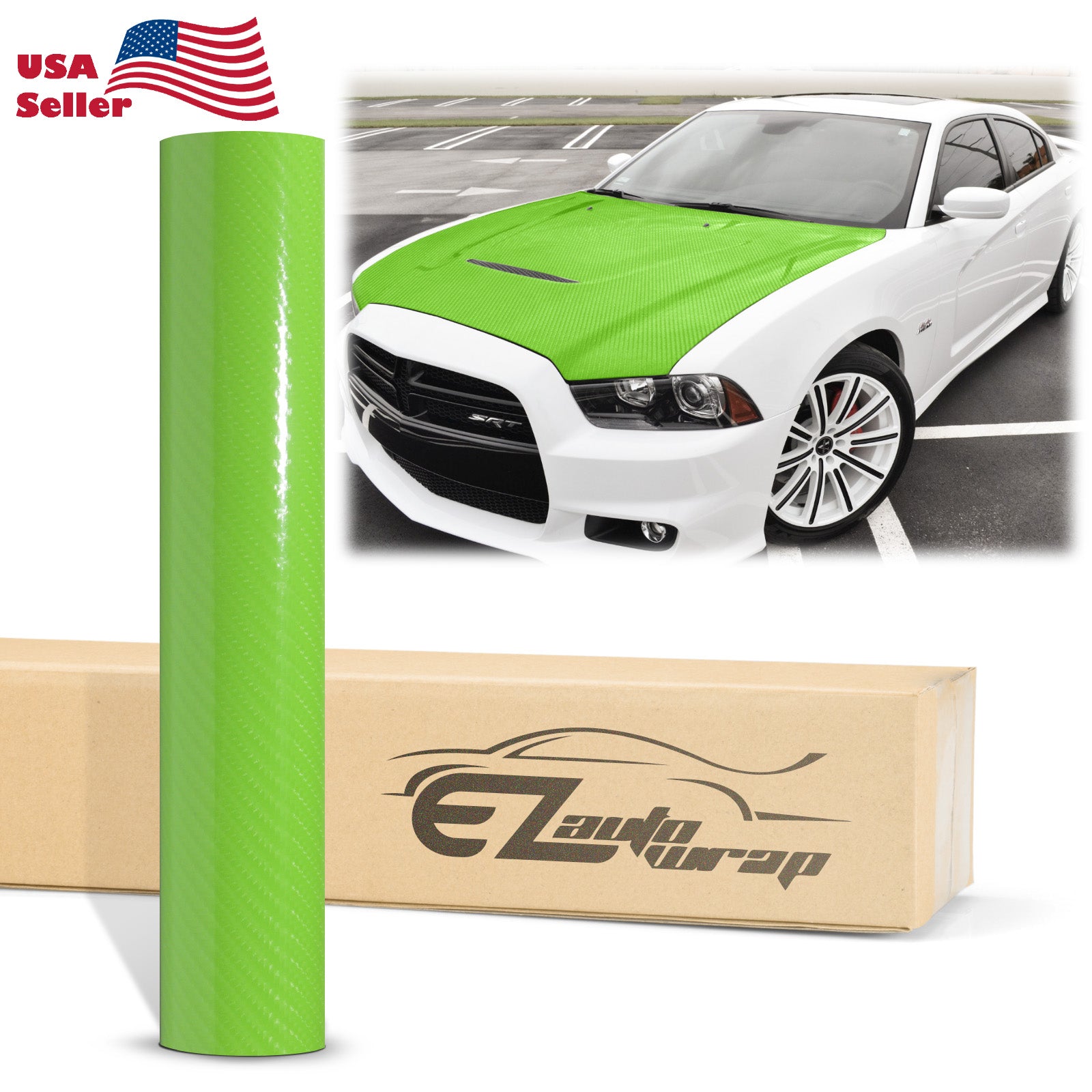 7D Carbon Fiber Green High Gloss Vinyl Wrap