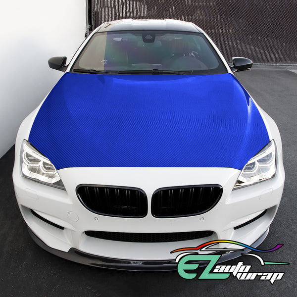7D Carbon Fiber Intense Blue High Gloss Vinyl Wrap