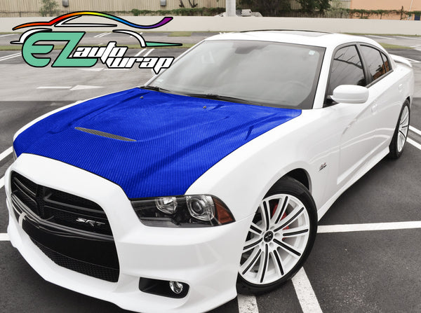 7D Carbon Fiber Intense Blue High Gloss Vinyl Wrap