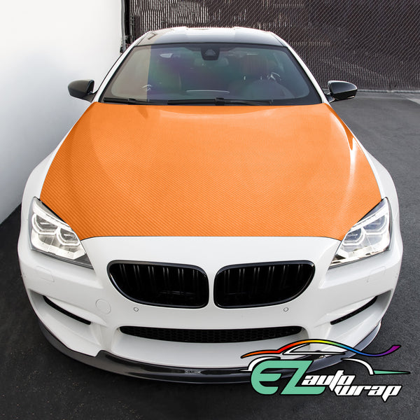 7D Carbon Fiber Orange High Gloss Vinyl Wrap