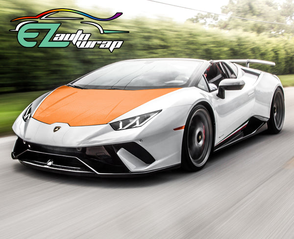7D Carbon Fiber Orange High Gloss Vinyl Wrap