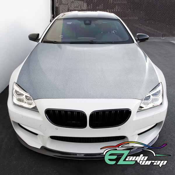 7D Carbon Fiber Silver High Gloss Vinyl Wrap