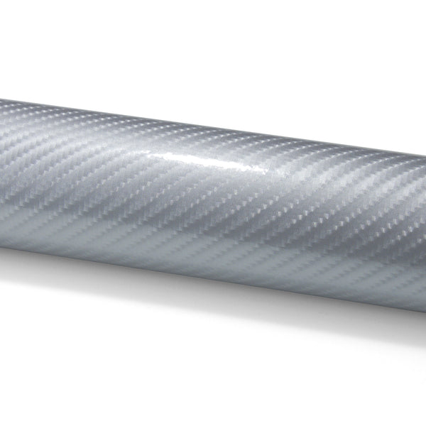 7D Carbon Fiber Silver High Gloss Vinyl Wrap