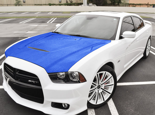 7D Carbon Fiber Sky Blue High Gloss Vinyl Wrap