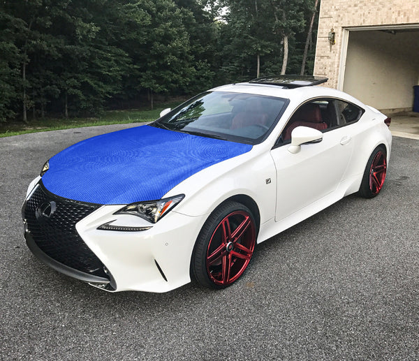 7D Carbon Fiber Sky Blue High Gloss Vinyl Wrap