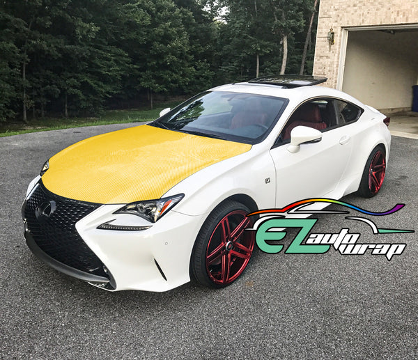 7D Carbon Fiber Yellow High Gloss Vinyl Wrap