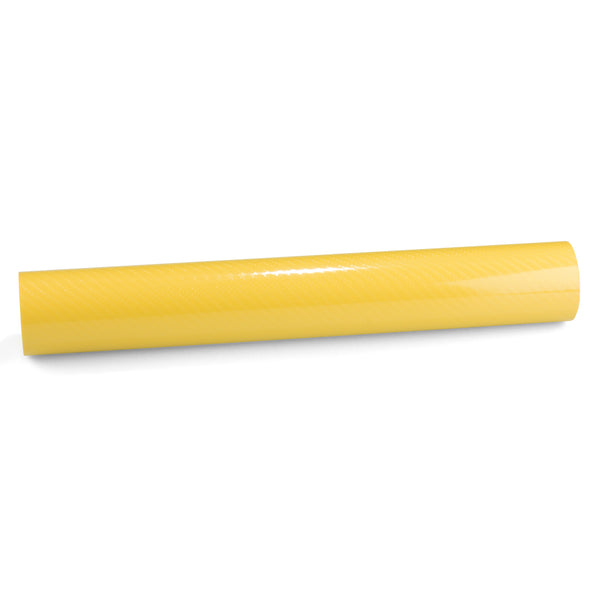 7D Carbon Fiber Yellow High Gloss Vinyl Wrap