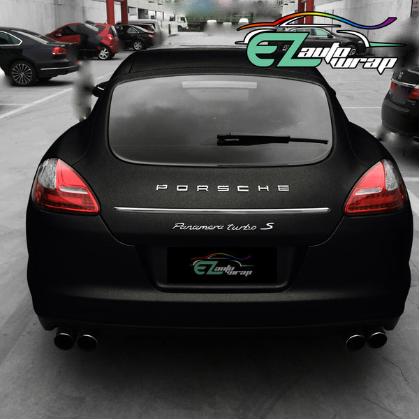 Brushed Aluminum Black Vinyl Wrap