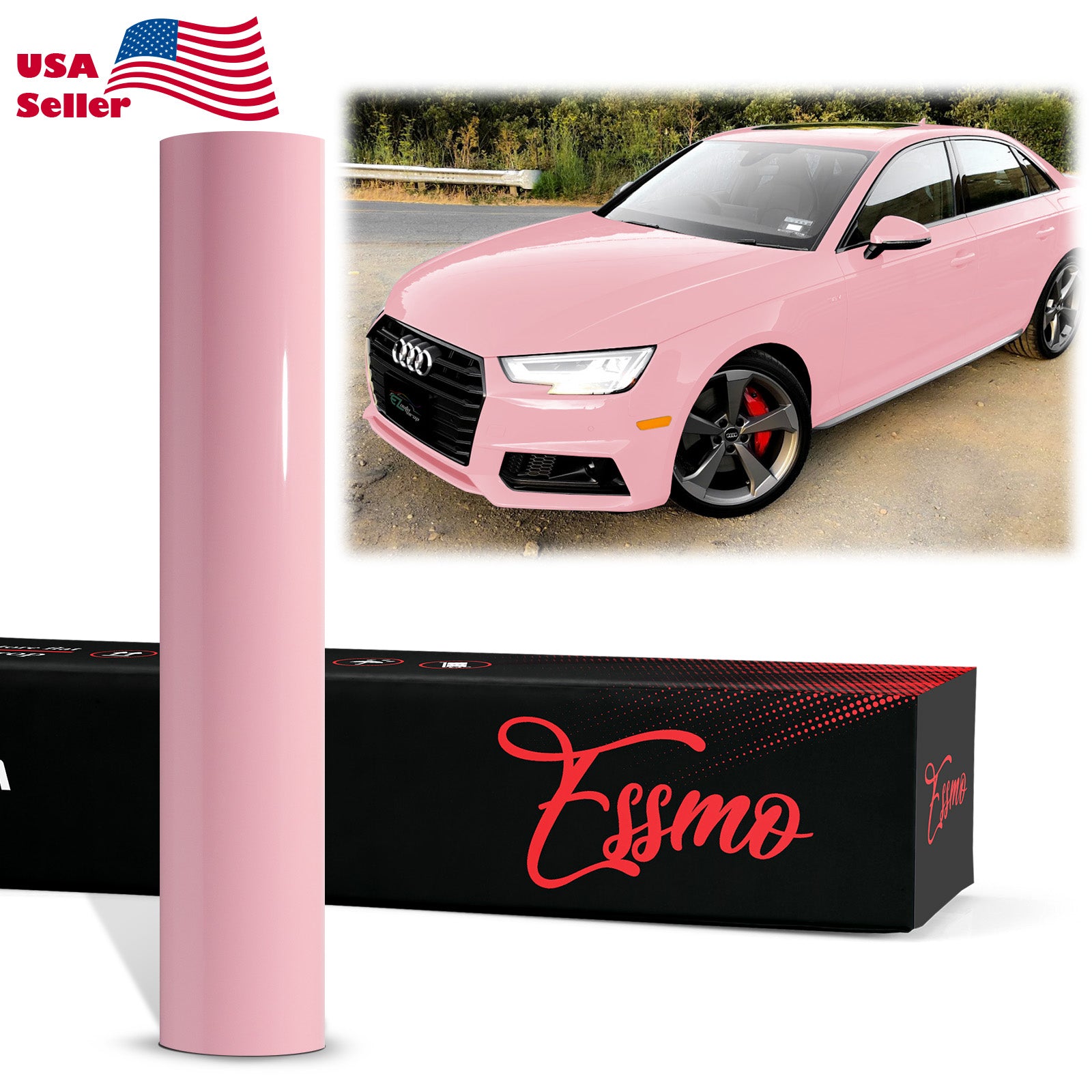 ESSMO™ PPF Paint Protection Film Gloss Blossom Pink Vinyl Invisible Scratches Shield Wrap DIY