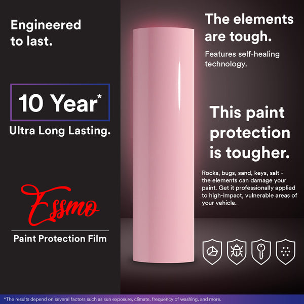 ESSMO™ PPF Paint Protection Film ECO Gloss Blossom Pink Invisible Scratches Shield Wrap DIY