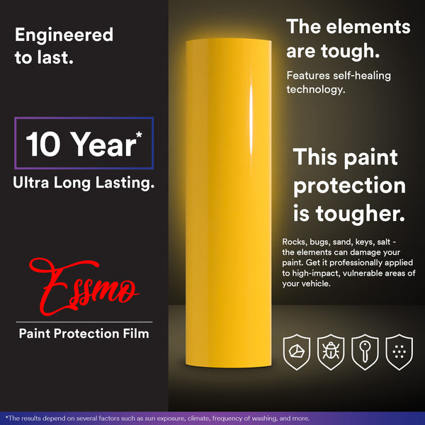 ESSMO™ PPF Paint Protection Film Gloss Sunflower Yellow Vinyl Invisible Scratches Shield Wrap DIY