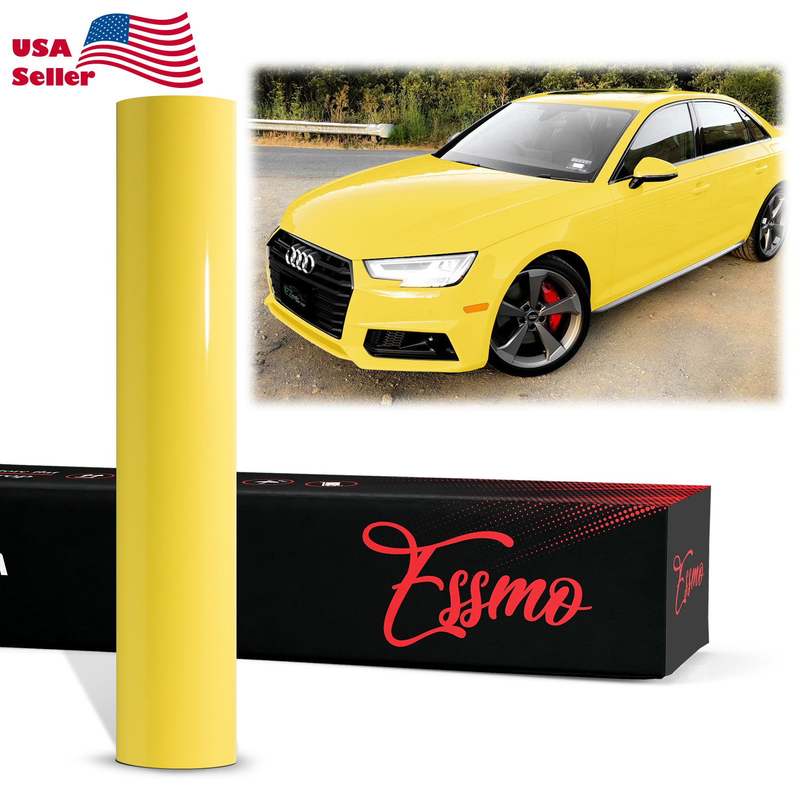 ESSMO™ PPF Paint Protection Film Gloss Lemon Yellow Vinyl Invisible Scratches Shield Wrap DIY