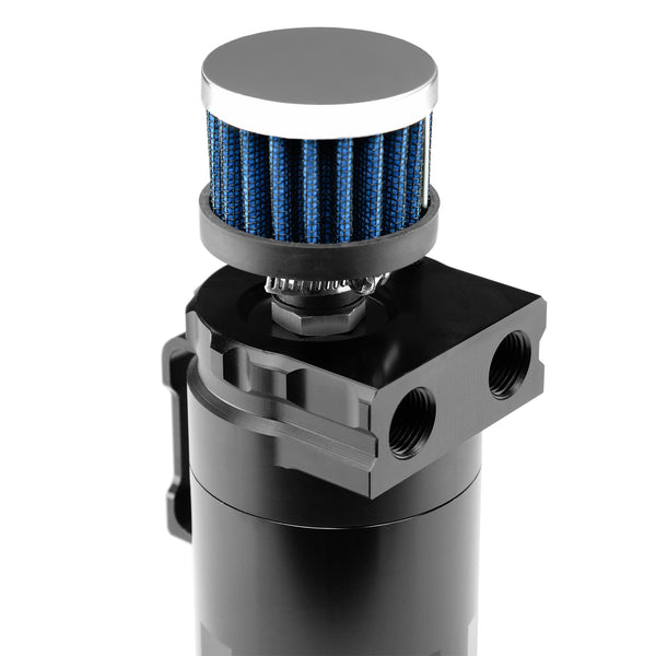 Billet Aluminum Engine Oil Catch Tank Reservoir Breather Filter Black #03 (Black / Blue / Gold / Green / Purple / Red / Silver)