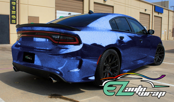 Chrome Glitter Blue Vinyl Wrap