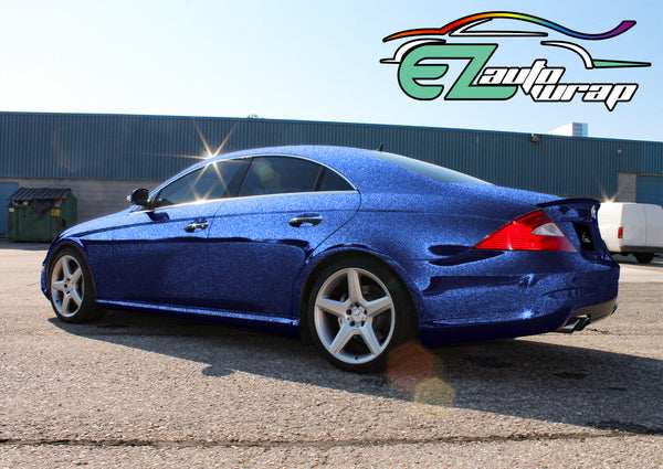 Chrome Glitter Blue Vinyl Wrap