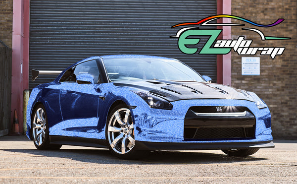 Chrome Glitter Blue Vinyl Wrap