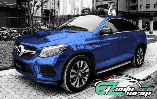 Chrome Glitter Blue Vinyl Wrap