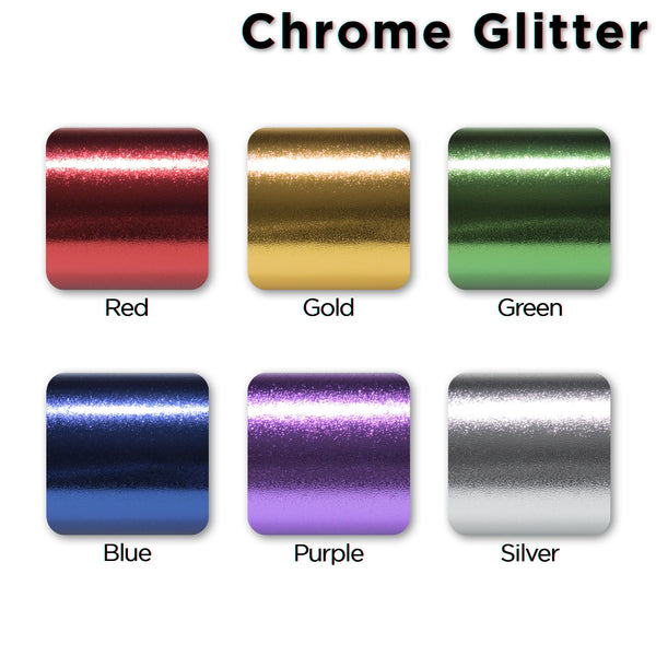 Chrome Glitter Silver Vinyl Wrap