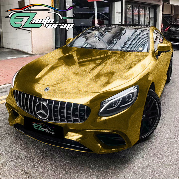 Chrome Glitter Gold Vinyl Wrap