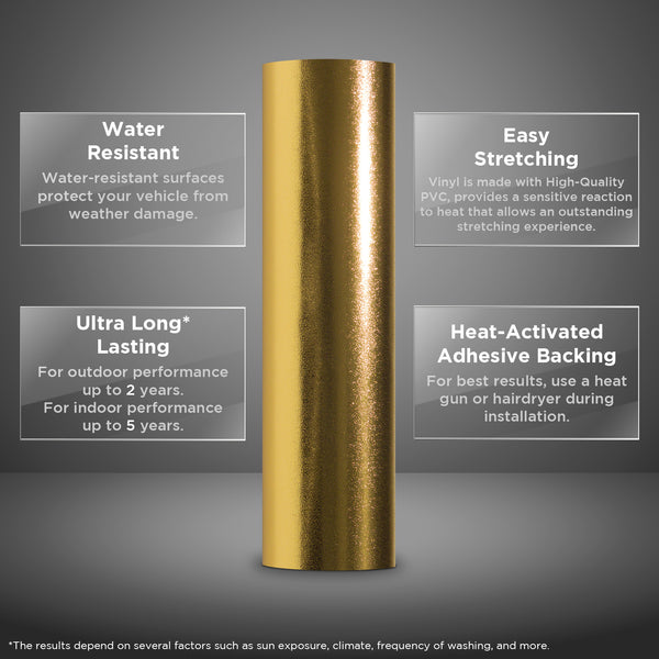 Chrome Glitter Gold Vinyl Wrap