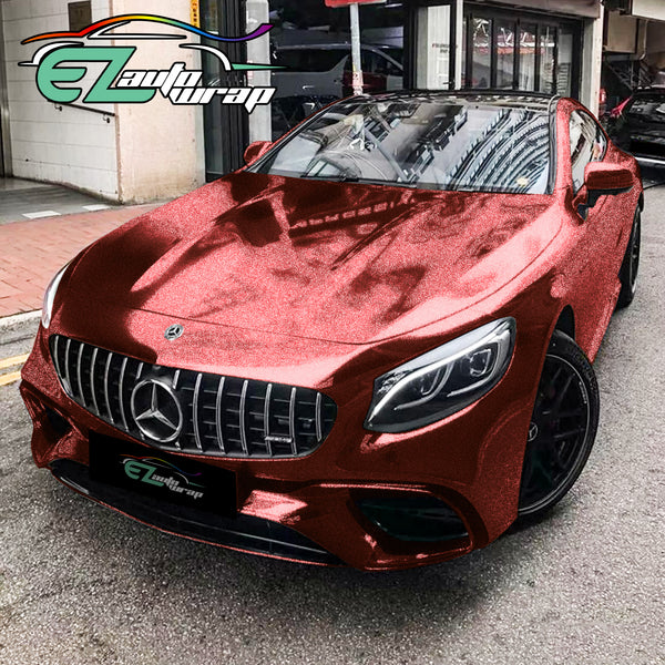 Chrome Glitter Red Vinyl Wrap